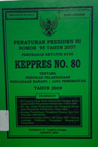 Image of PERATURAN PRESIDEN RI NO 95 TAHUN 2007 : KEPRES