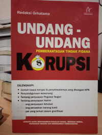 Image of UNDANG-UNDANG PEMBERANTASAN TINDAK PIDANA KORUPSI