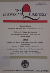 Image of THE INDONESIA QUARTERLY : CURRENT EVENT, REVIEW OF POLITICIAL DEVELOPMENT,ARTICEL :VOL.XXVI, NO 1 FIRST QUARTER 1998