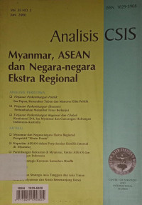 Image of ANALISIS CSIS MYANMAR, ASEAN DAN NEGARA-NEGARA EKSTRA REGIONAL VOL.35 NO.2