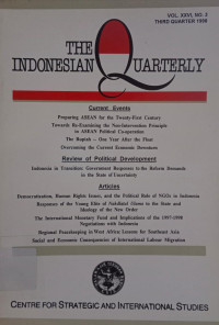 Image of THE INDONESIA QUARTERLY : CURRENT EVENTS, REVIEW OF POLITICAL DEVELOPMENT, ARTICLES : VOL. XXVI, NO. 3 THIRD QUARTER