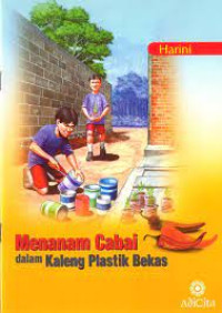 Image of Menanam cabai dalam kaleng plastik bekas